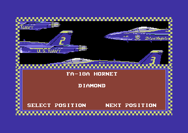 Blue Angels: Formation Flight Simulation screenshot 3 for Commodore 64
